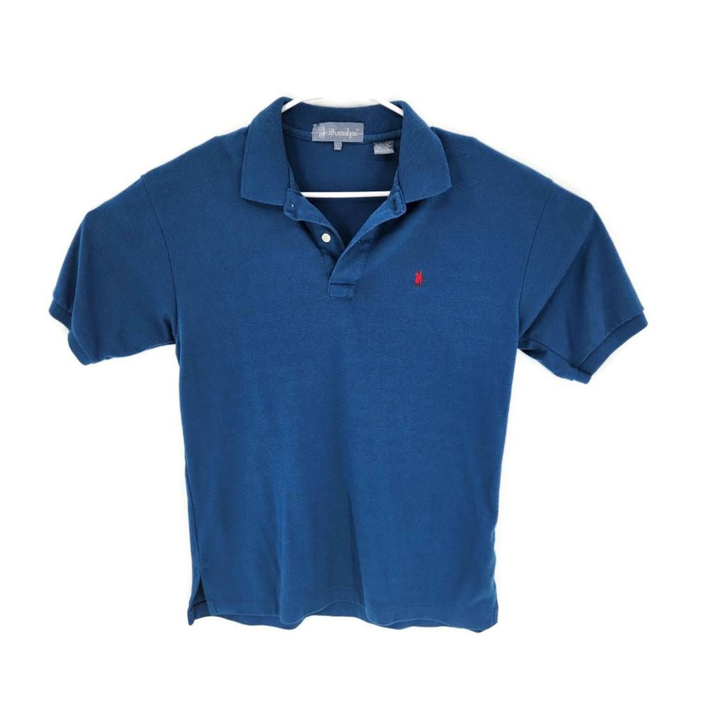 Ivanhoe Mens Polo Shirt Blue Polyestser Blend Short Sleeve M